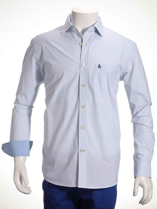 Borg Sky Printed Full sleeve single cuff   Cotton Shirt