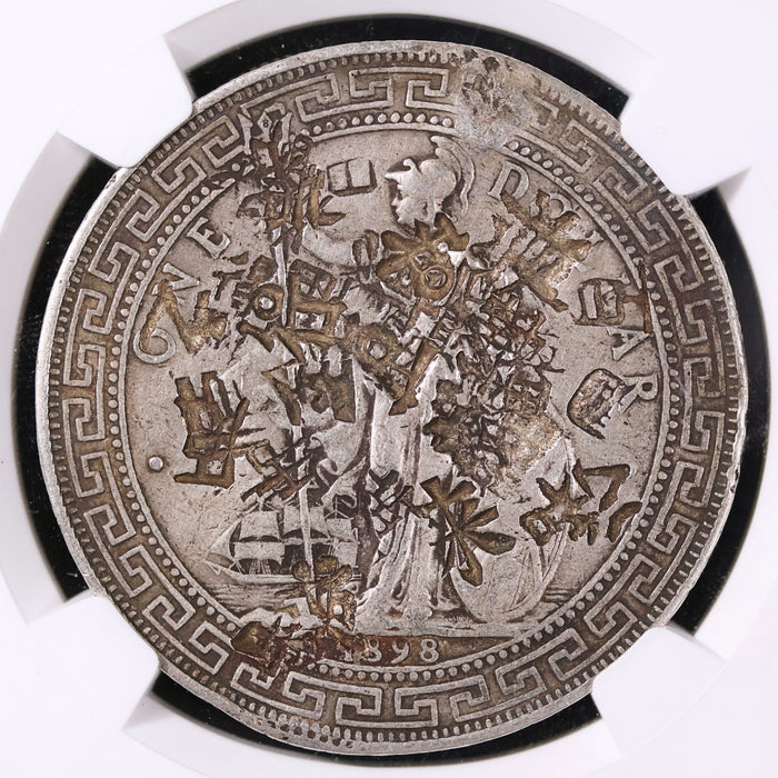 British Empire, Chop Marked Silver Trade Dollar, Mumbai Mint - 1898 - United Kingdom