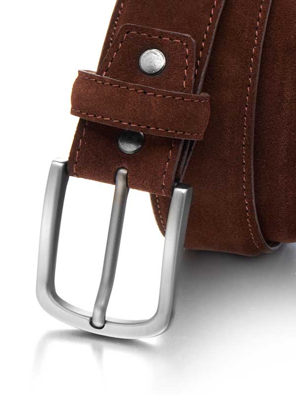 Brown Suede Plain Leather Belt