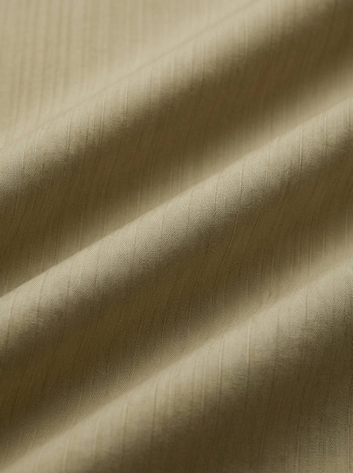 Bryson Dobby Garment Dyed Light Brown Striped Full Sleeve Tailored Fit Casual Cotton Shirt