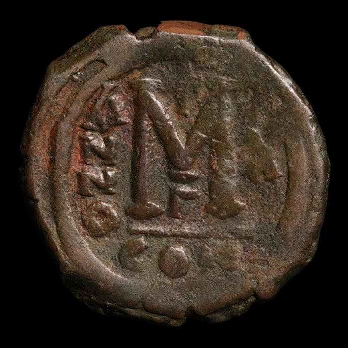 Byzantine Empire, Emperor Justin II (with Sophia), AE Follis - 574 to 575 CE - Byzantine Empire