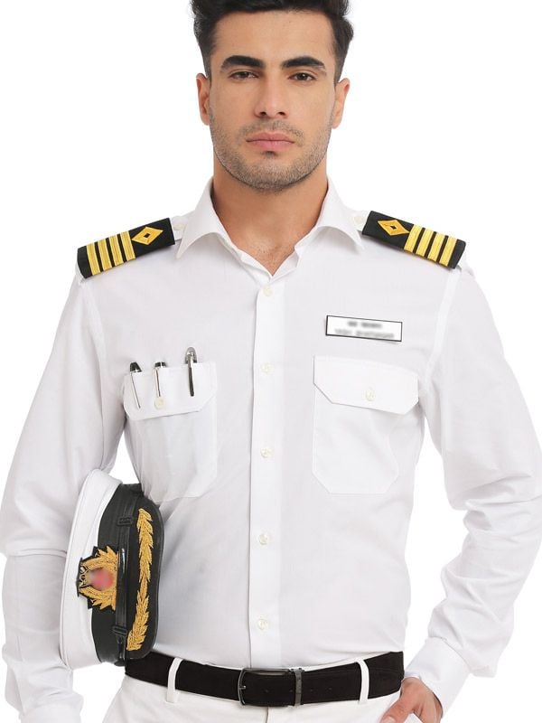 Captain White Solid Full Sleeve Single Cuff Slim Fit Classic Formal Blend Shirt