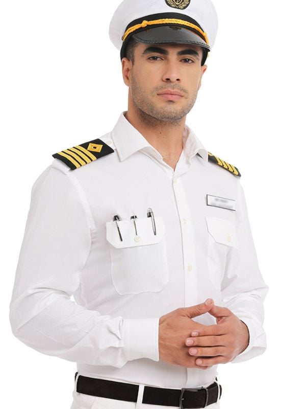 Captain White Solid Full Sleeve Single Cuff Tailored Fit Classic Formal Blend Shirt