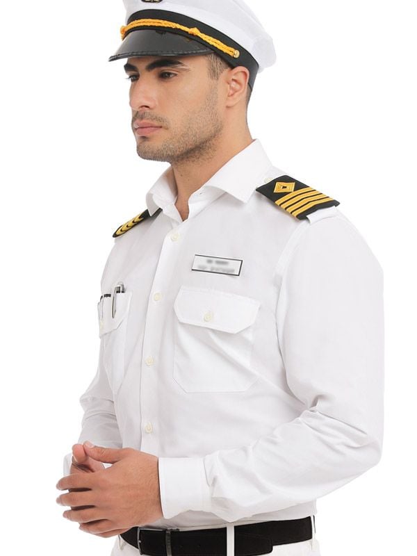 Captain White Solid Full Sleeve Single Cuff Tailored Fit Classic Formal Blend Shirt
