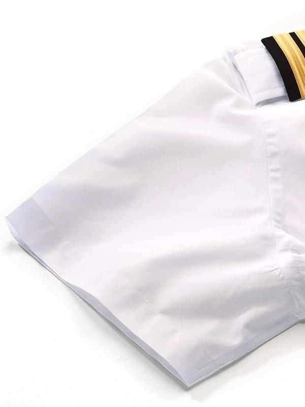 Captain White Solid Half Sleeve Slim Fit Classic Formal Blend Shirt