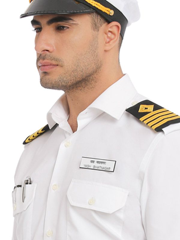 Captain White Solid Half Sleeve Slim Fit Classic Formal Blend Shirt