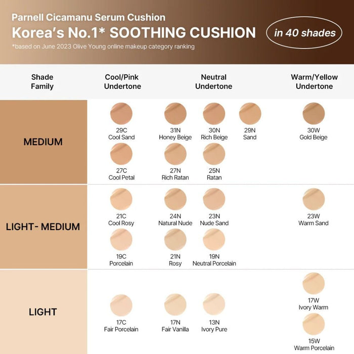 CICAMANU SERUM CUSHION 21C (COOL ROSY) - BB Cushion Hidratant Cu Acoperire Naturala - skinseen.ro