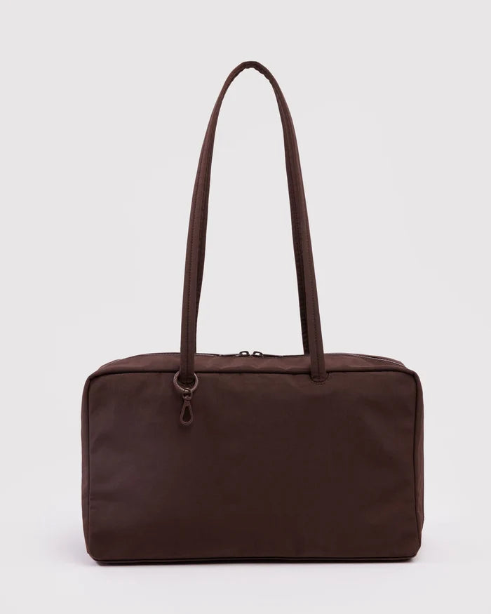 Coffee Medium Nylon Bowler Bag