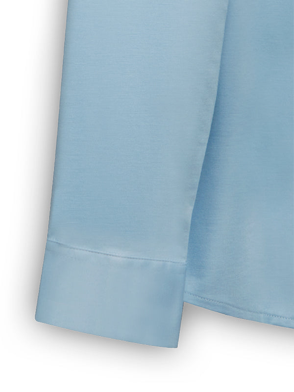 Cox Sky 4 Way Knitted Stretch Solid Full Sleeve Single Cuff Slim Fit Party Wear Blended Shirt