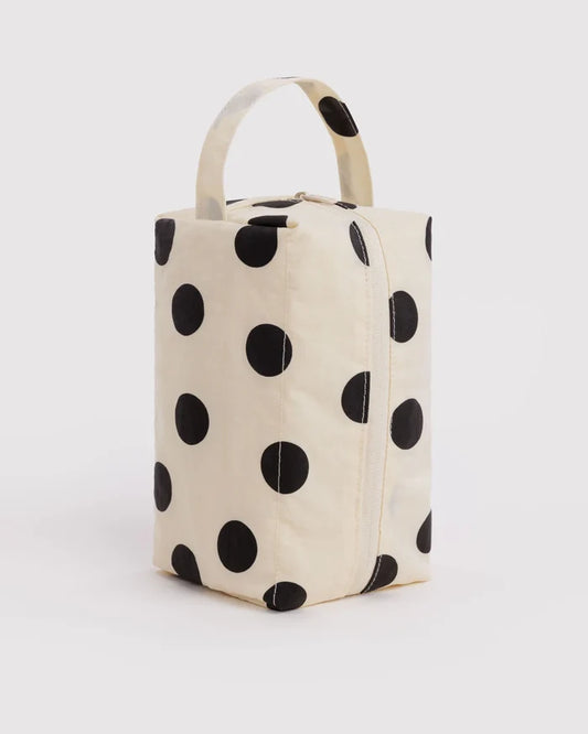Cream & Black Polka Dot Dopp Kit