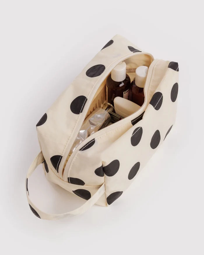 Cream & Black Polka Dot Dopp Kit