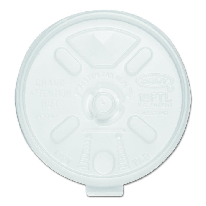 Dart Container - Lift & Lock Travel Lid fits 12 Oz, 14 Oz Foam Cups, 1000/Cs - 12FTL