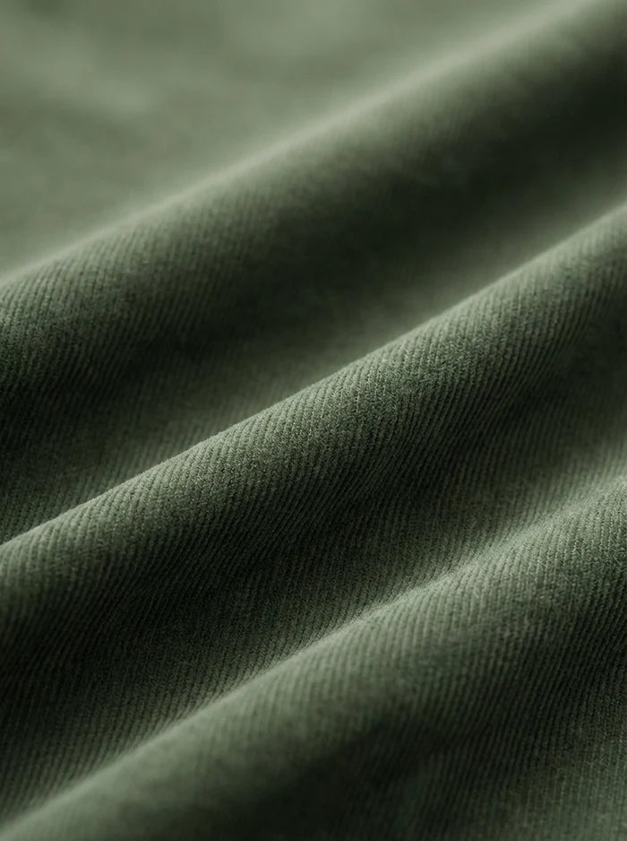 Detry Corduroy Garment Dyed Green Full Sleeve Tailored Fit Casual Cotton Shirt