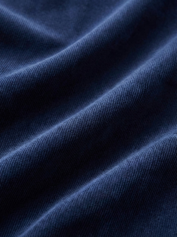 Detry Corduroy Garment Dyed Navy Full Sleeve Tailored Fit Casual Cotton Shirt