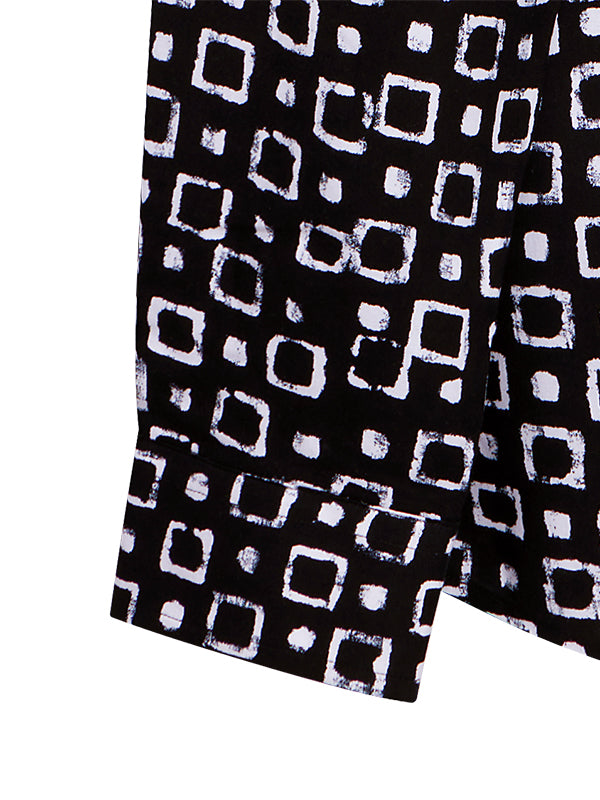 Diablo Black Printed Full Sleeve Single Cuff Slim Fit Party Wear Viscose Shirt