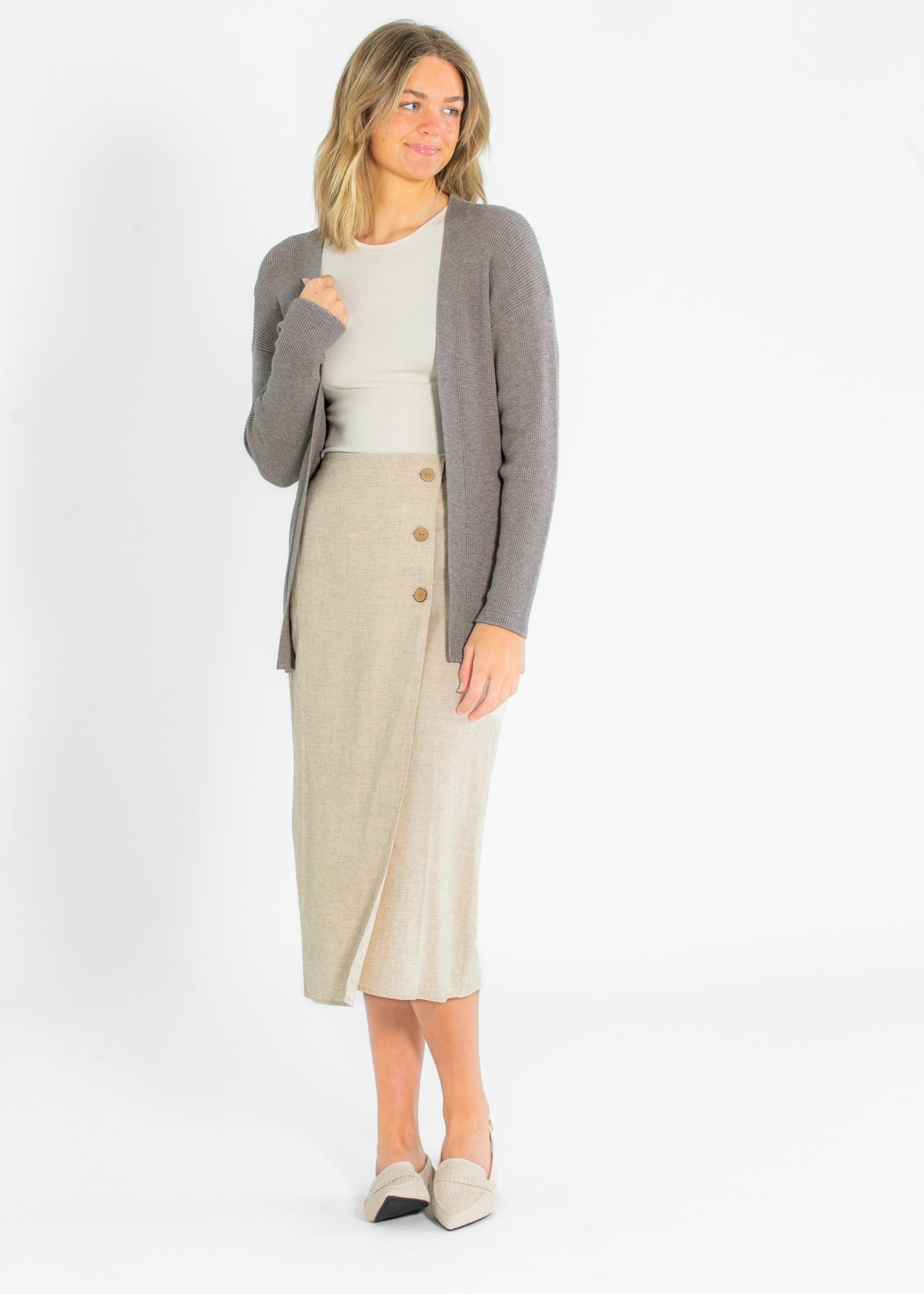 Essential Waffle Knit Cardigan - FINAL SALE