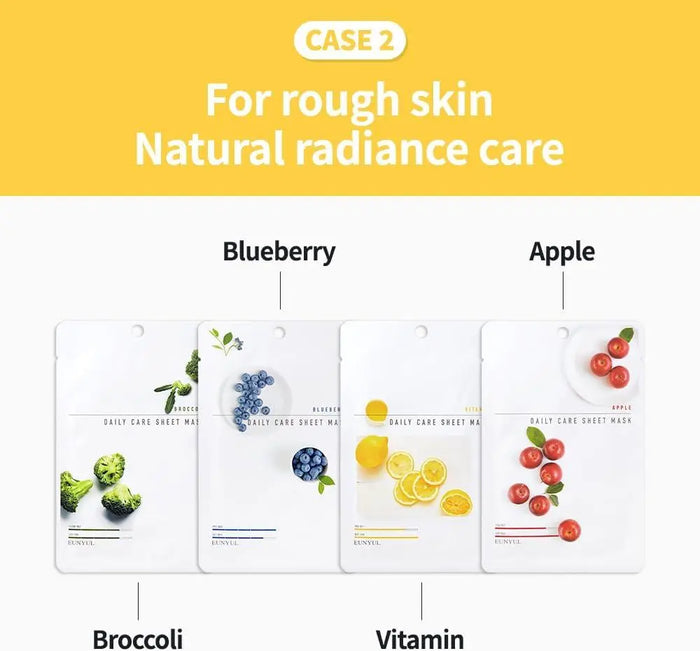 EUNYUL Face Sheet Mask Pack 12 - Korean Skincare Hydrating Facial Masks (12 sheets) Face K