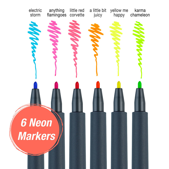 Faber-Castell - Multi-Surface Creative Markers - Neon - Set of 6
