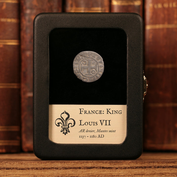 France, King Louis VII, AR Denier, City of Mantes - 1137 to 1180 CE - France