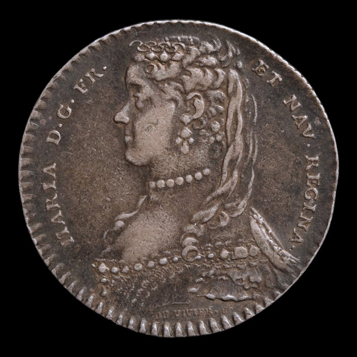 France, Queen Marie Lesczinska, AR Jeton (Non-Monetary Token) - 1733 CE - France
