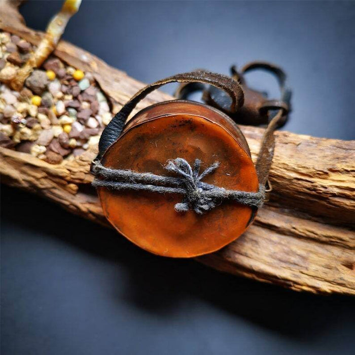 Gau Ghau Shrine, Amulet - Tibetan Buddhist amulet, detailed view