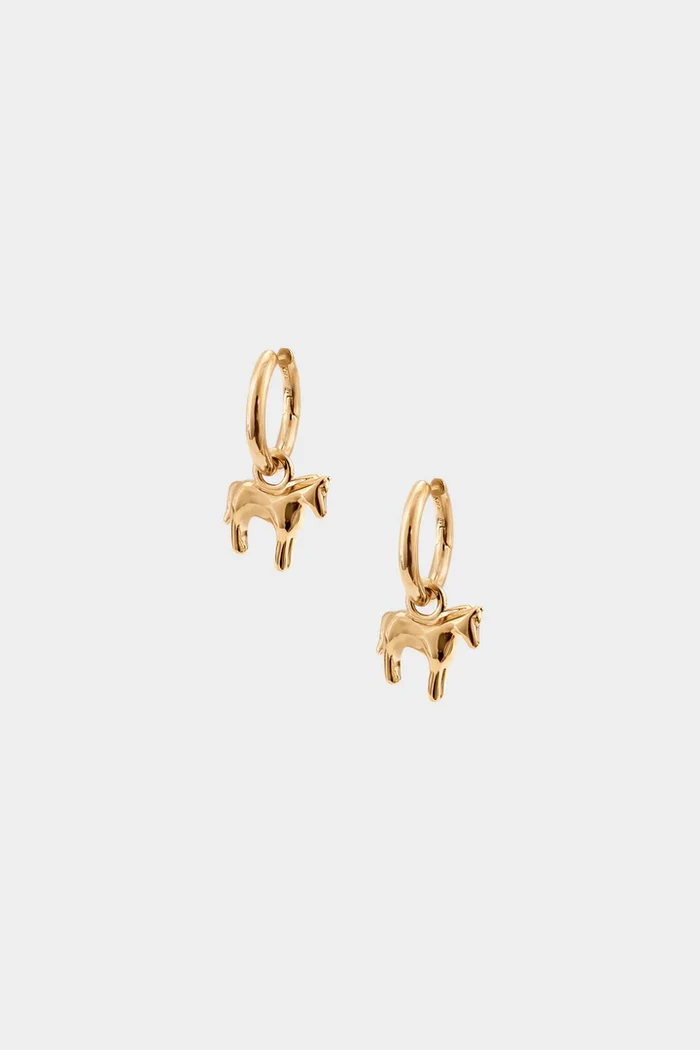 Gold Lunar Horse Hoops