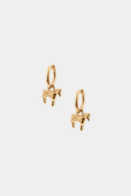 Gold Lunar Horse Hoops