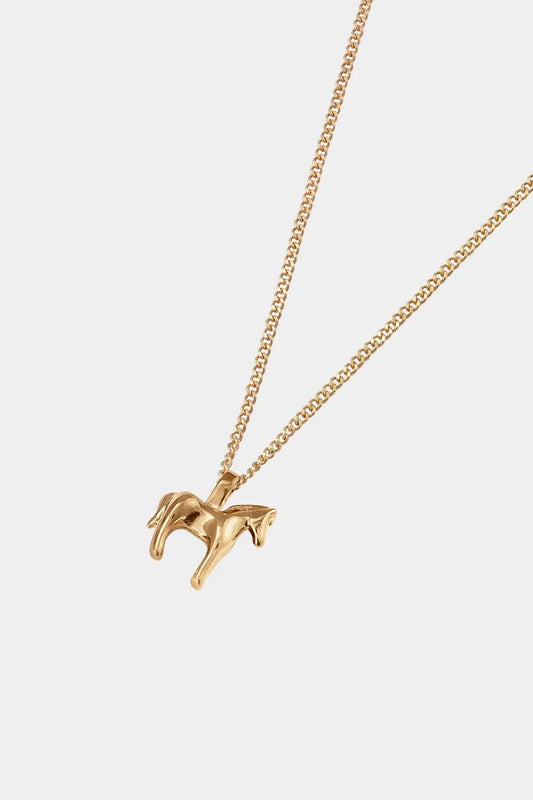 Gold Lunar Horse Necklace