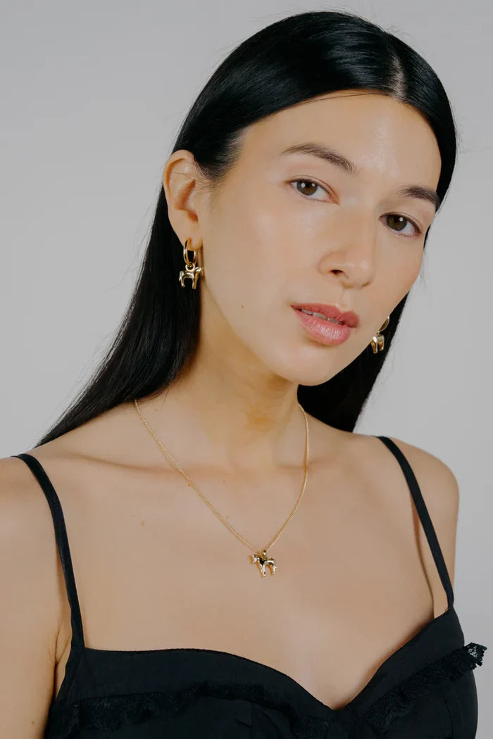 Gold Lunar Horse Necklace