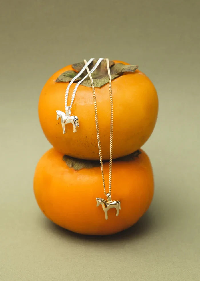 Gold Lunar Horse Necklace