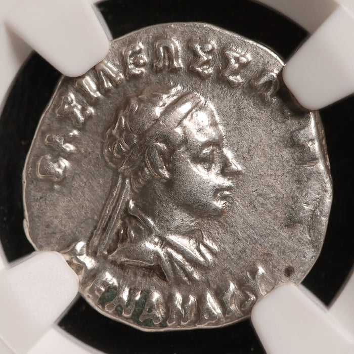 Greco-Bactria, King Menander, AR Drachm (Ch VF) - c. 165 to 130 BCE - NGC Certified