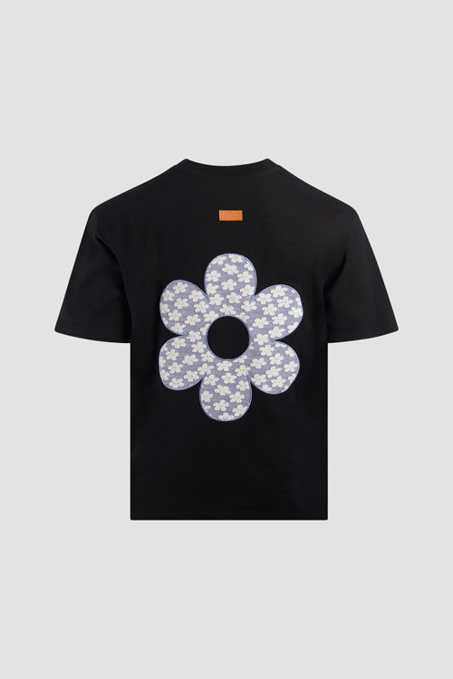 Hi Flower Pattern Tee Black
