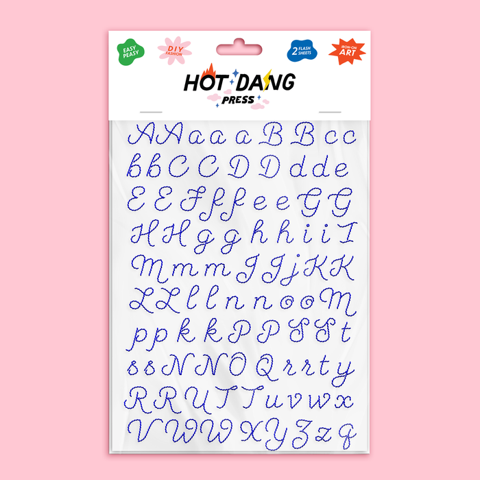 Hot Dang Press - Blue Embroidery Alphabet Sheet Set