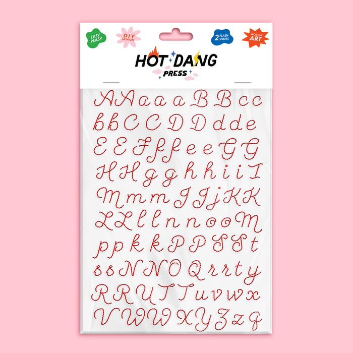 Hot Dang Press - Red Embroidery Alphabet Sheet Set