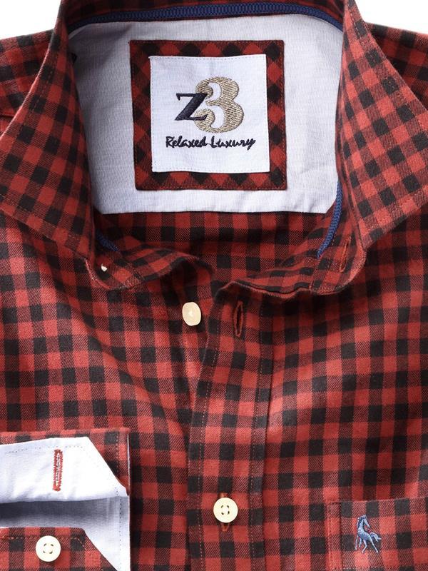 Howard Burgundy Check Full sleeve single cuff   Cotton Shirt