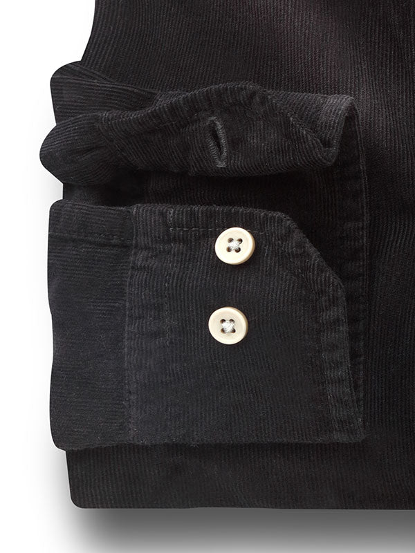 Innsbruck Black Corduroy Full sleeve single cuff   Cotton Shirt