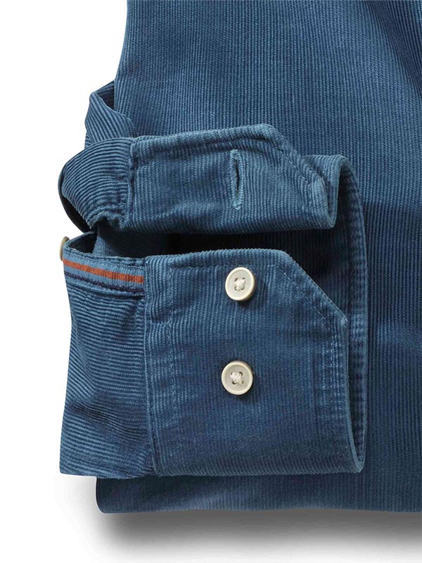 Innsbruck Teal Corduroy Full sleeve single cuff   Cotton Shirt