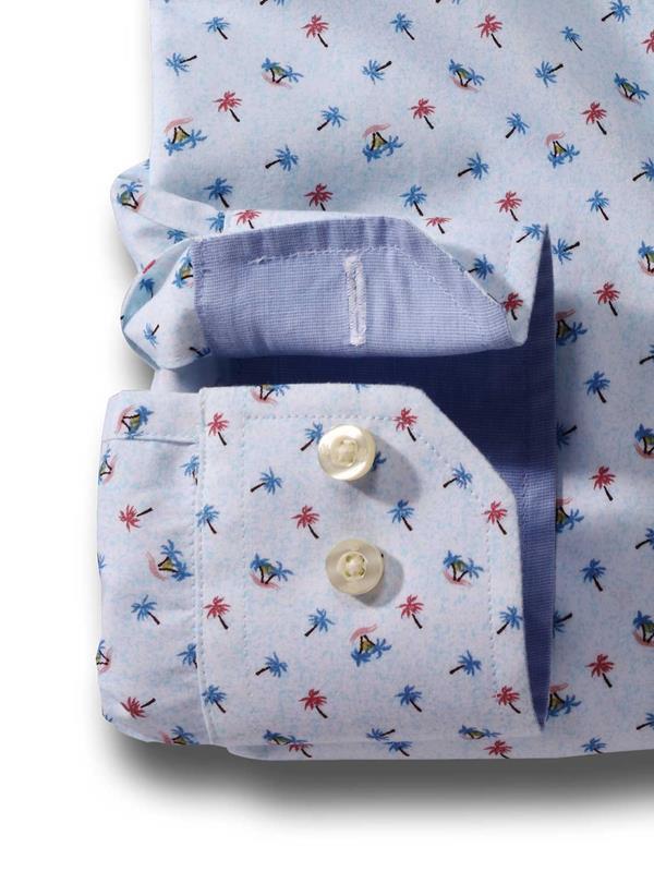 Island Sky Printed    Cotton Shirt