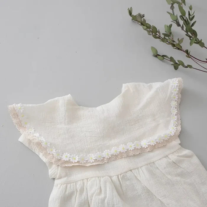 Ivory Collared Bodysuit with Hat