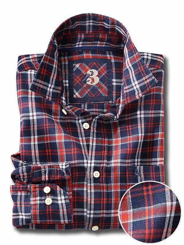 Jack Indigo Red Check Full sleeve single cuff   Cotton Shirt