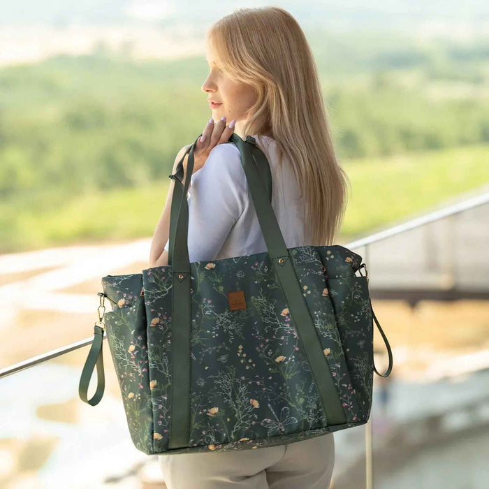 KikkaBoo® Previjalna torba Florence Secret Garden Green KikkaBoo