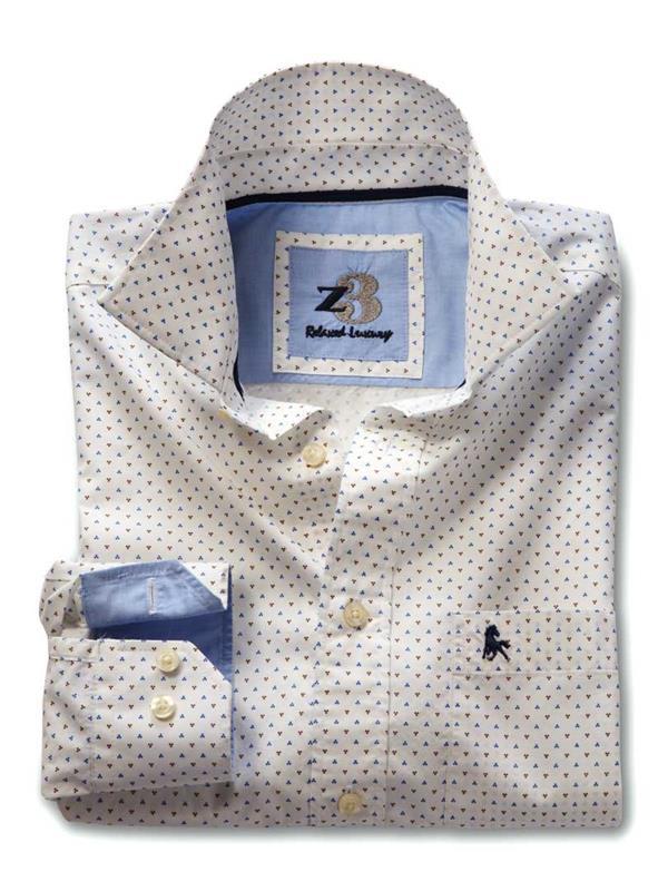 Maarten Ecru Printed Cotton Shirt