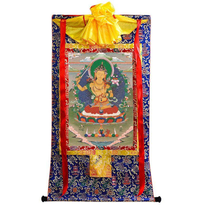 Manjusri - Tibetan thangka painting, view 4