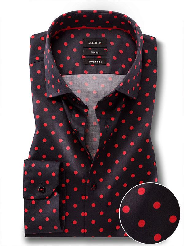 Manuel Black Printed Full Sleeve Single Cuff Slim Fit Party Wear Blended Shirt