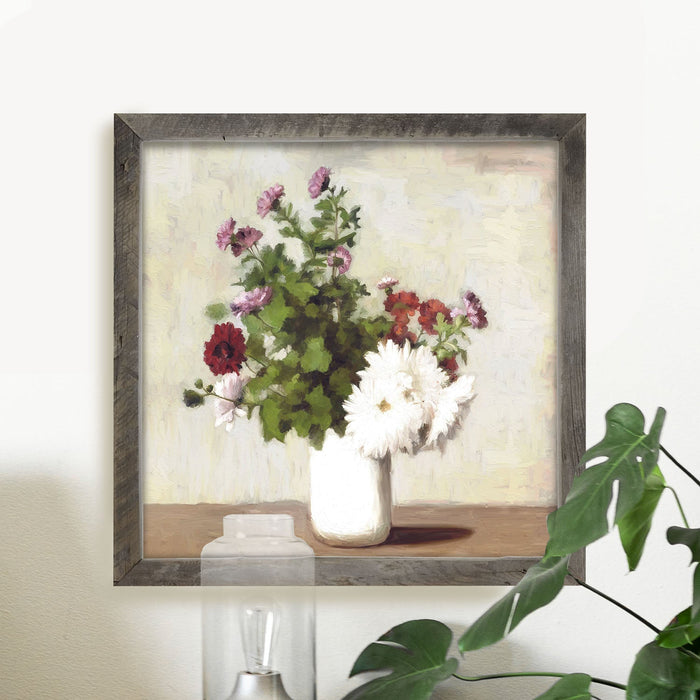 Meadow Flowers In A White Vase