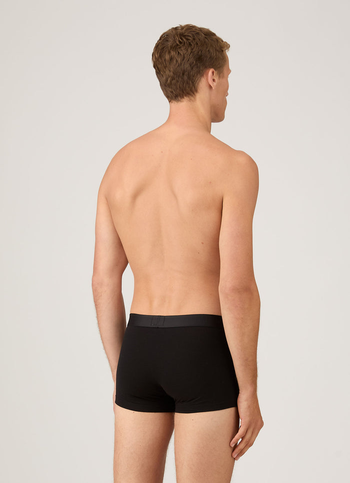 Men's Stretch Cotton Trunks 3-Pack in Black