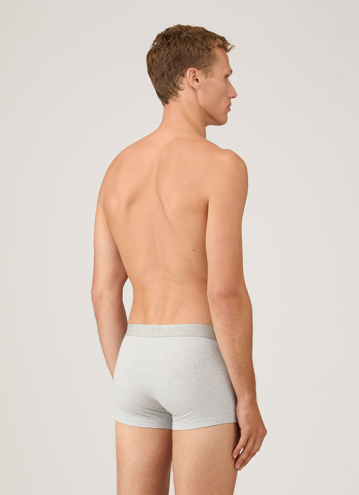 Men's Stretch Cotton Trunks 3-Pack in Grey Melange