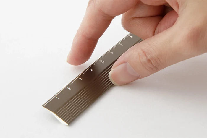 Midori - Non Slip Aluminum Ruler - 15 cm - Brown