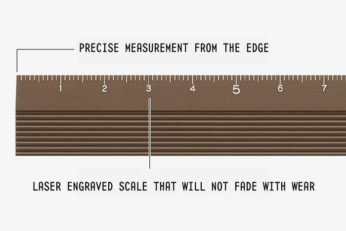 Midori - Non Slip Aluminum Ruler - 15 cm - Brown