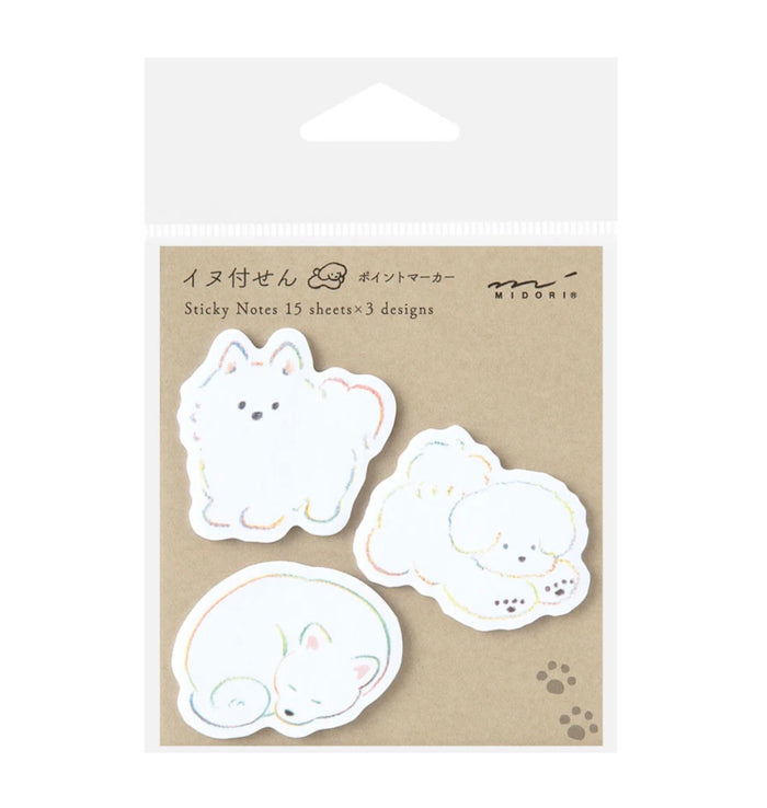 Midori - Sticky Notes - Point Dog White
